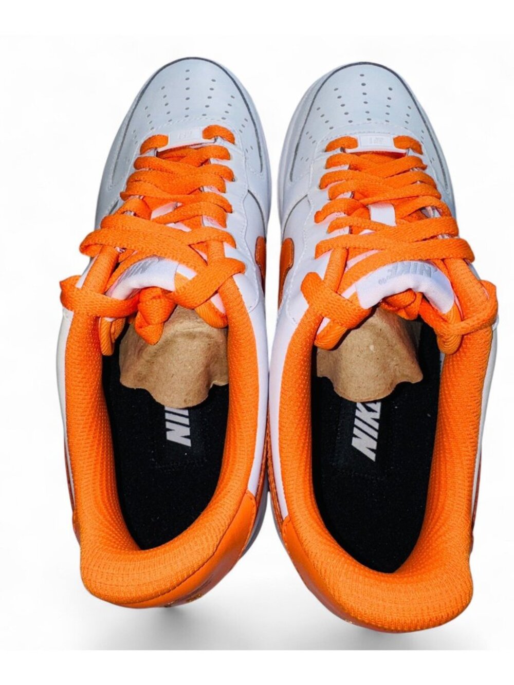 Nike ID Air Force 1 Low Shoes Safety Orange White Men's Syracuse Custom By You - Picture 3 of 13
